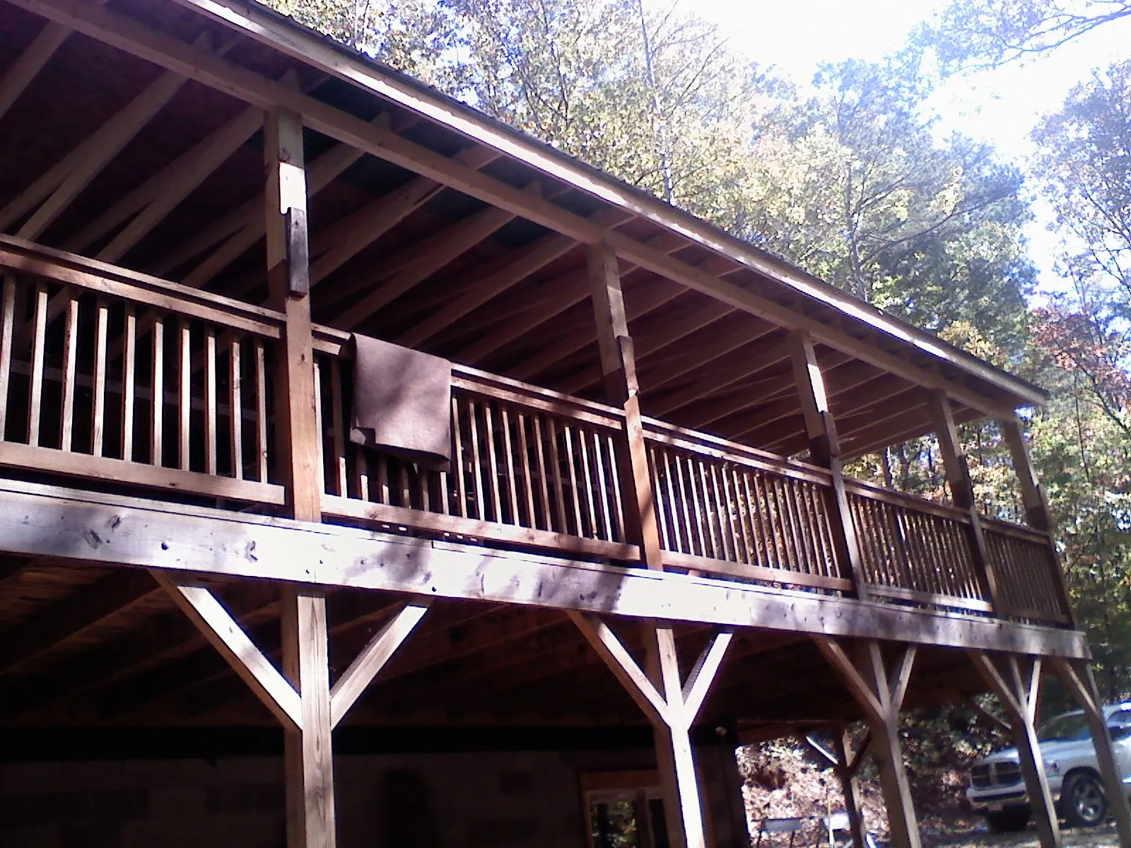 Timber framing under a new elevated porch and deck — Roof Leak Repair in North Charleston by Roofing Brothers